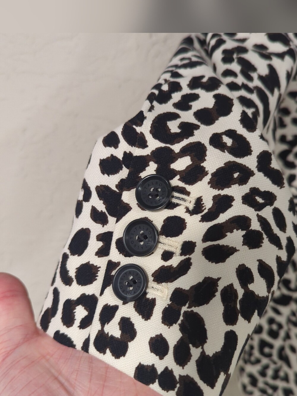NWT Talbots Cream and White Leopard-Print Blazer Women's 12 Office Chic Animal - Picture 7 of 16